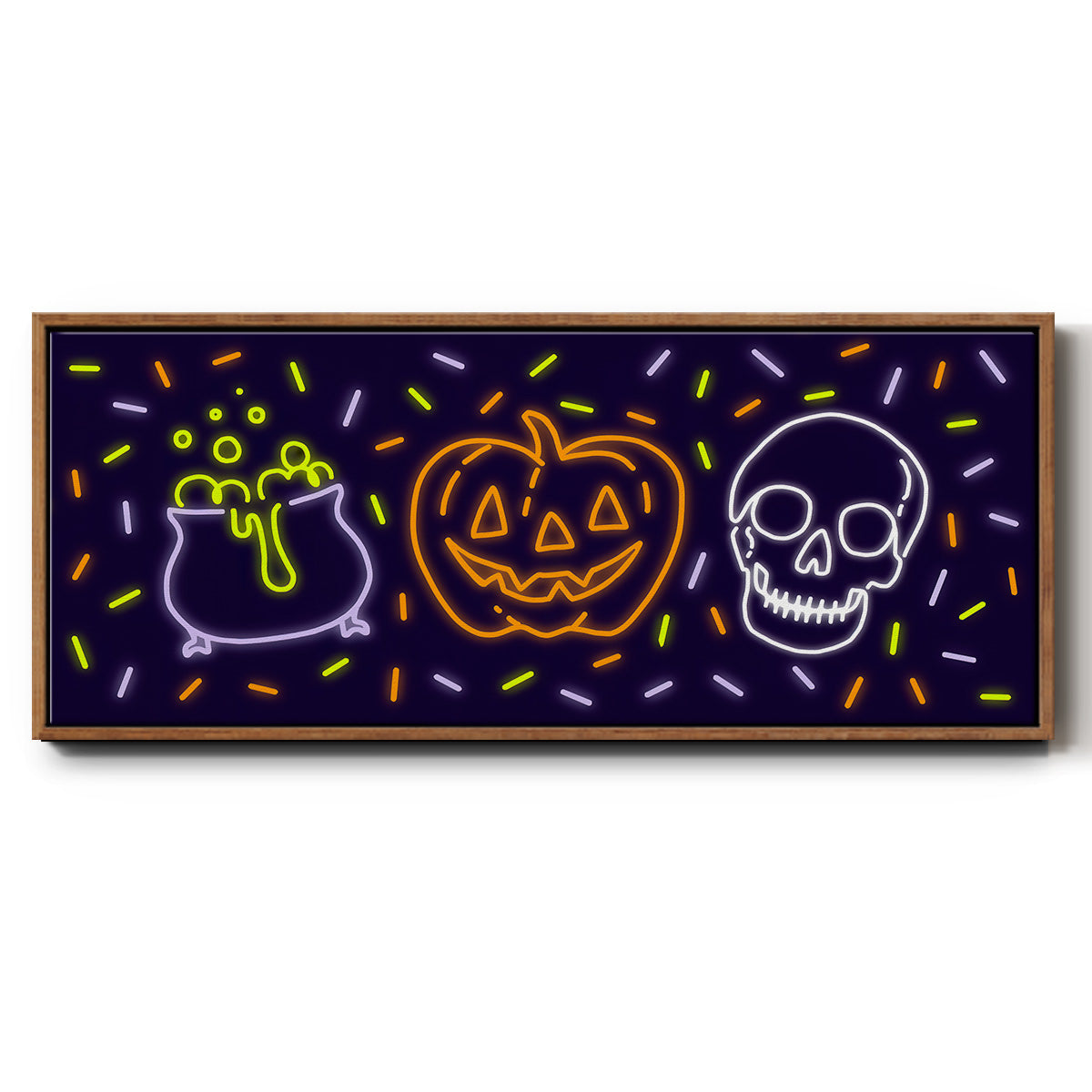 Neon Halloween Collection D - Floater Framed Canvas Print