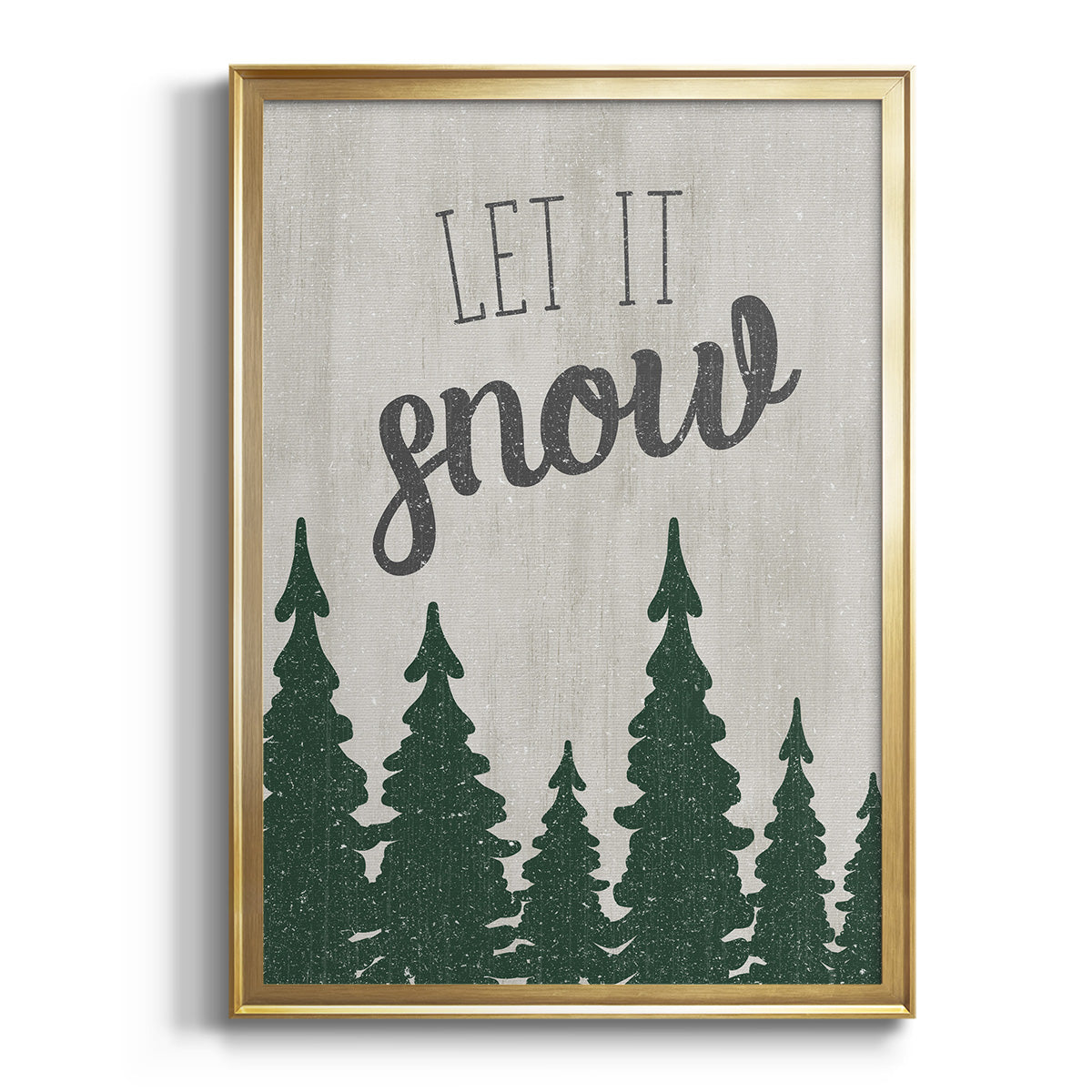 Let It Snow Forest - Modern Framed Canvas Print