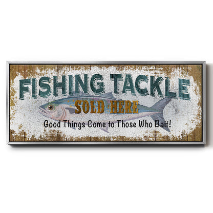 Fishing Tackle - Floater Framed Canvas Print