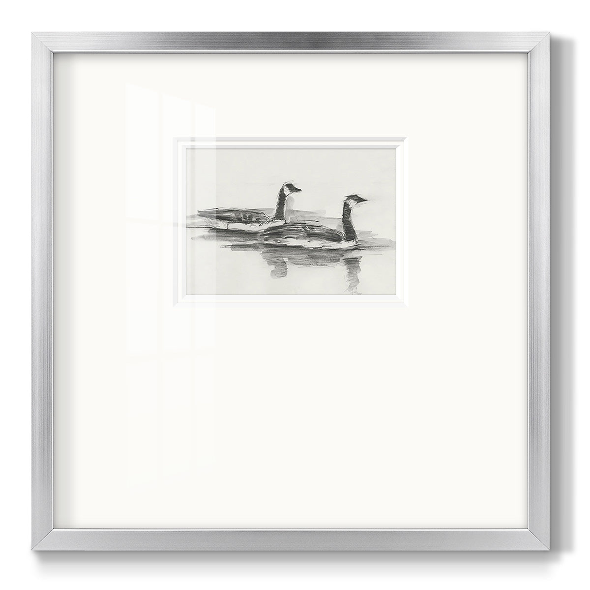 Geese Study I - Double Matboard Framed Print