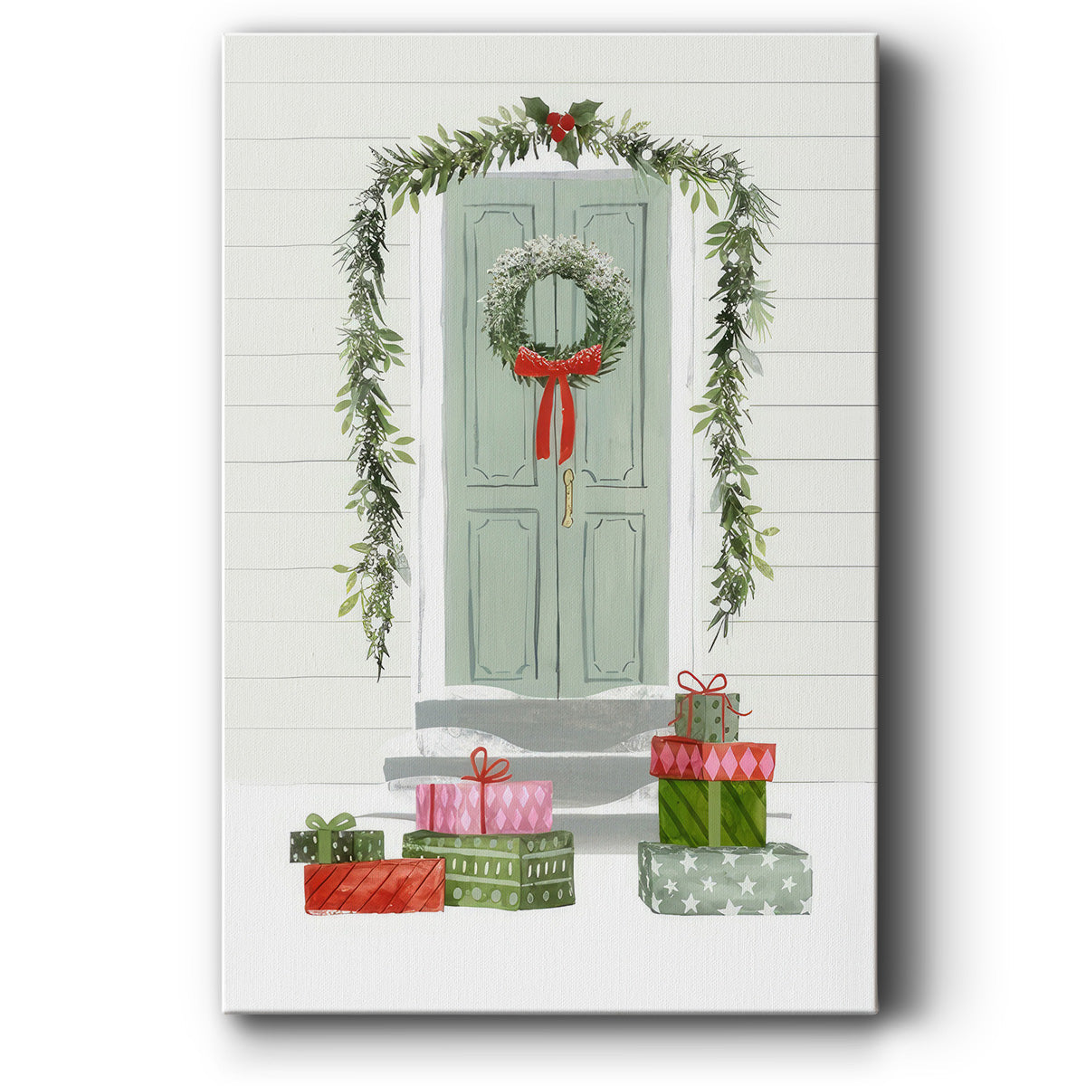 Festive Front Door Collection B - Gallery Wrapped Canvas