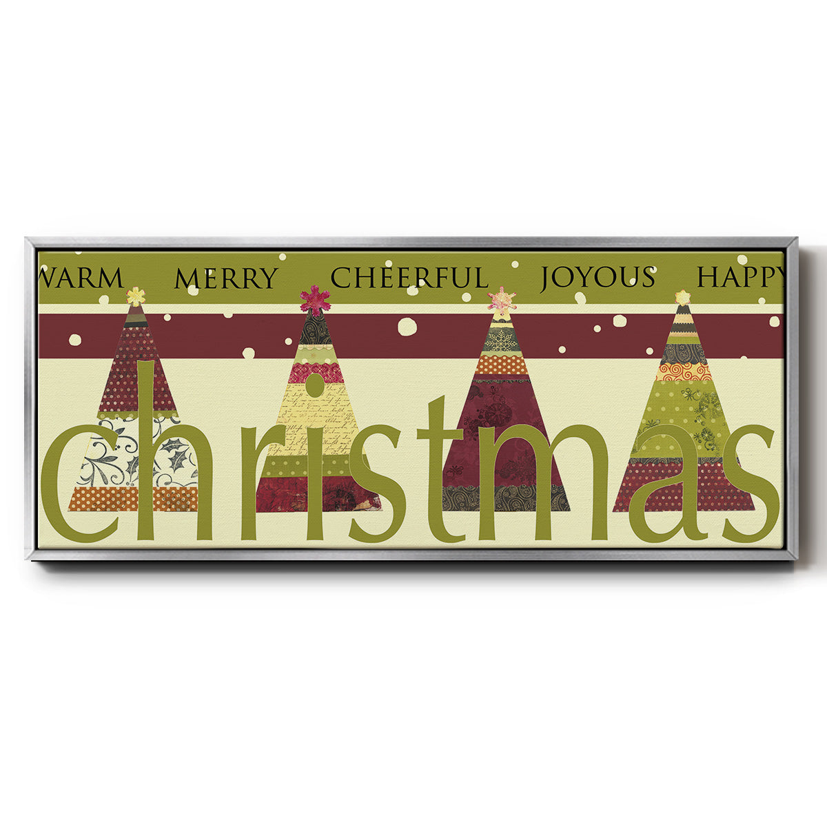 Happy Merry Joyous - Floater Framed Canvas Print