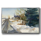 Congregational Church in Winter - Framed Gallery Wrapped Canvas in Floating Frame