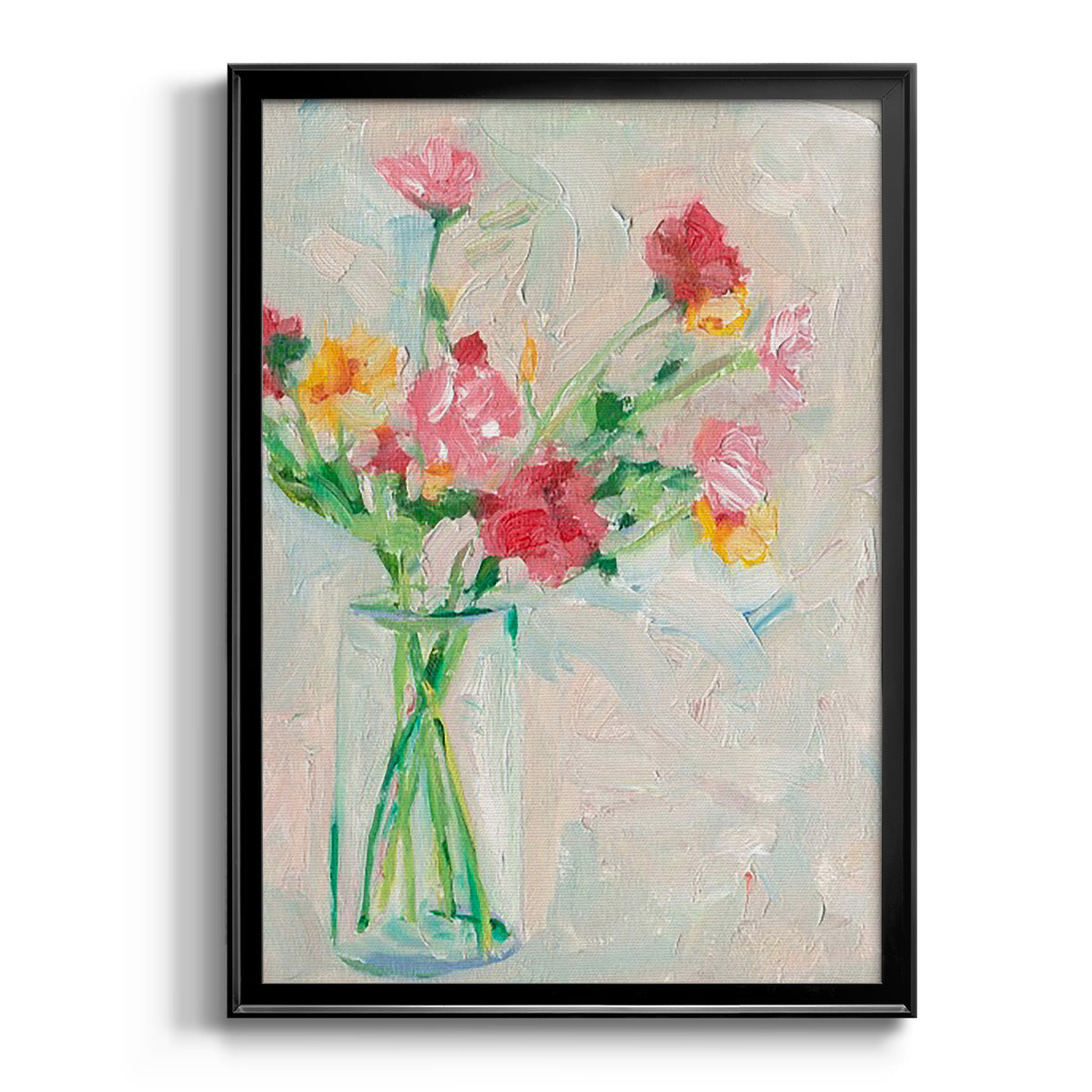 Painterly Soft Bouquet I - Modern Framed Canvas Print