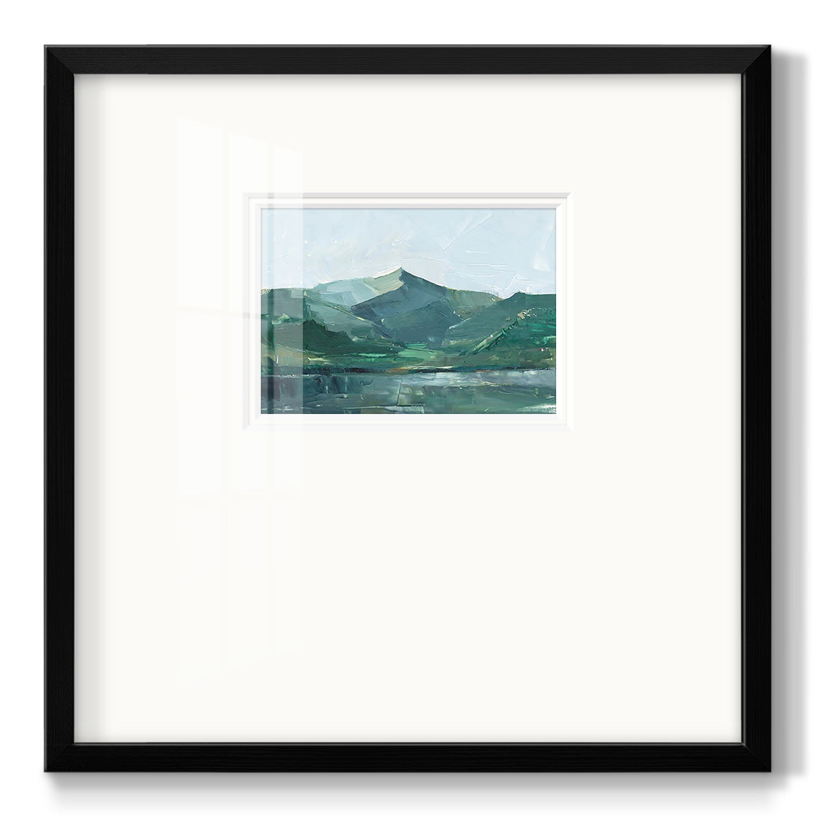 Green Grey Mountains I - Double Matboard Framed Print