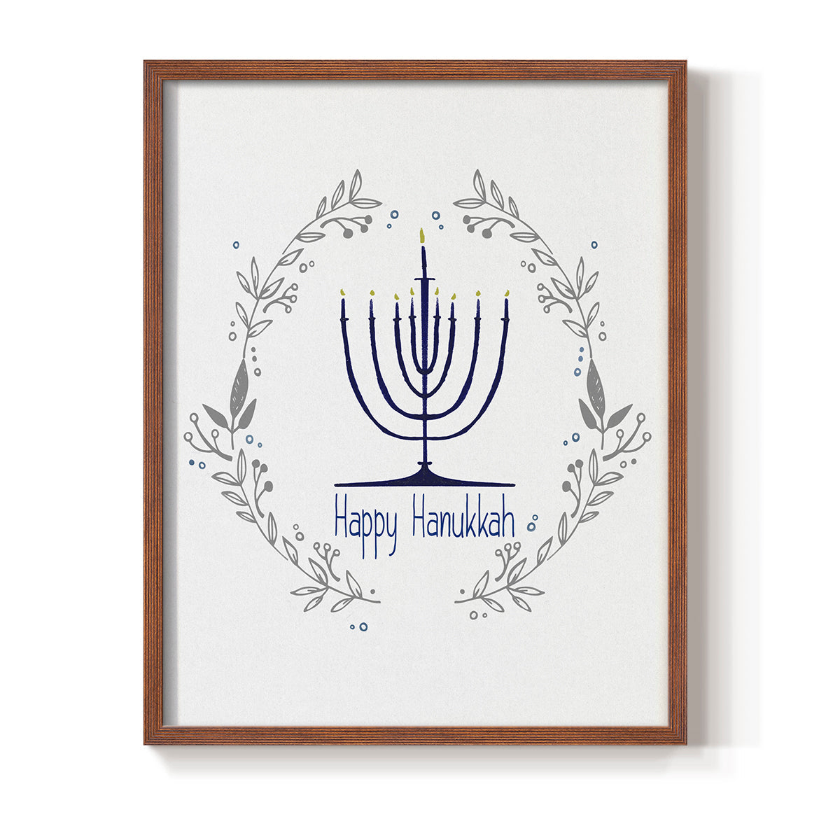 Happy Hanukkah II - Restickable Framed Art Print