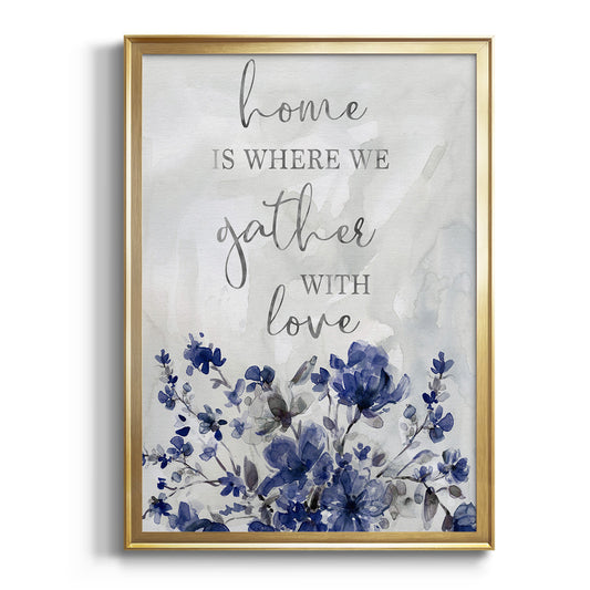 Gather With Love - Modern Framed Canvas Print