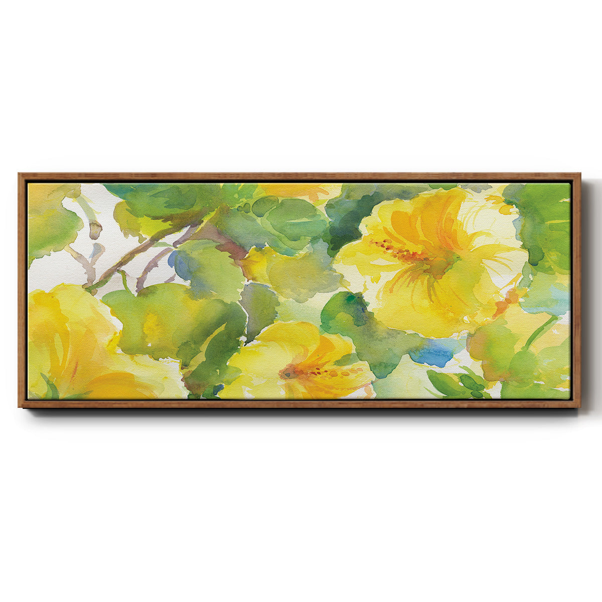Citrus Hibiscus II - Floater Framed Canvas Print