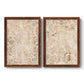 Walnut Damask I - Premium Framed Canvas 2 Piece Set - Ready to Hang