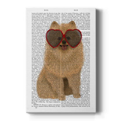 Pomeranian and Heart Glasses - Canvas Art Print