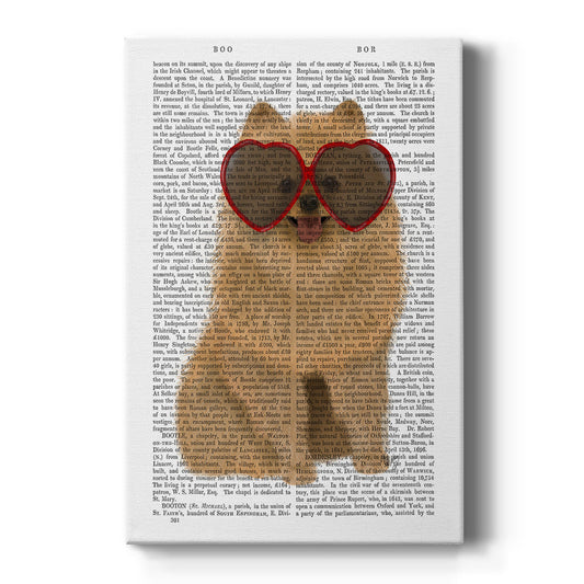 Pomeranian and Heart Glasses Premium Gallery Wrapped Canvas - Ready to Hang