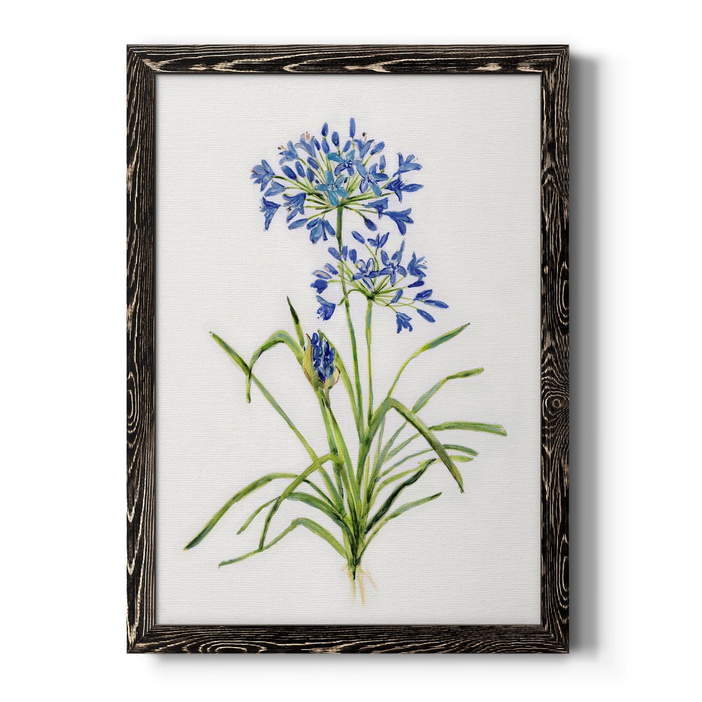 Blue Lively Botanical I - Premium Canvas Framed in Barnwood - Ready to Hang