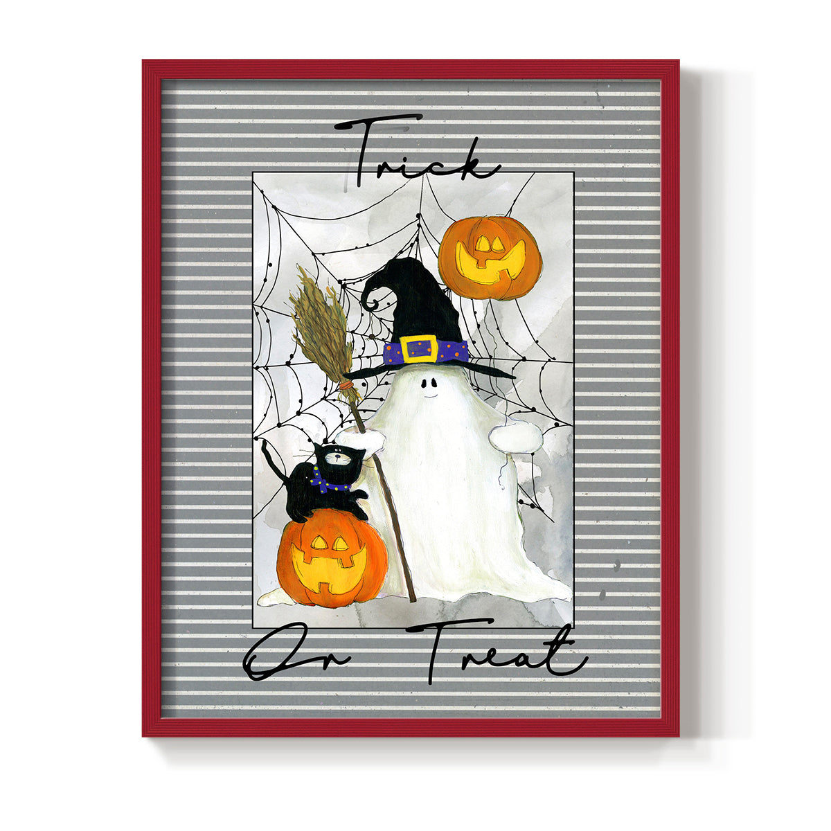 Trick or Treat Ghost - Restickable Framed Art Print