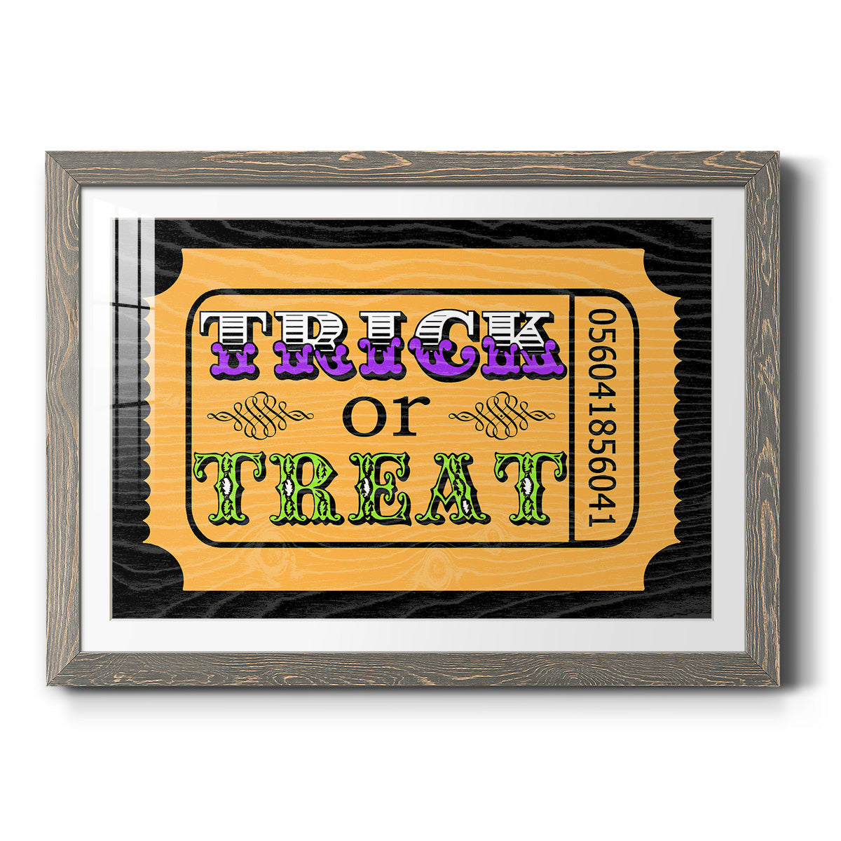 Trick or Treat Ticket - Barnwood Framed Art Print