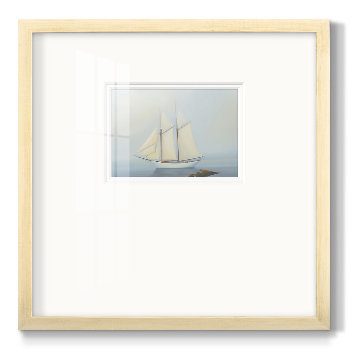 Foggy Sail II - Double Matboard Framed Print