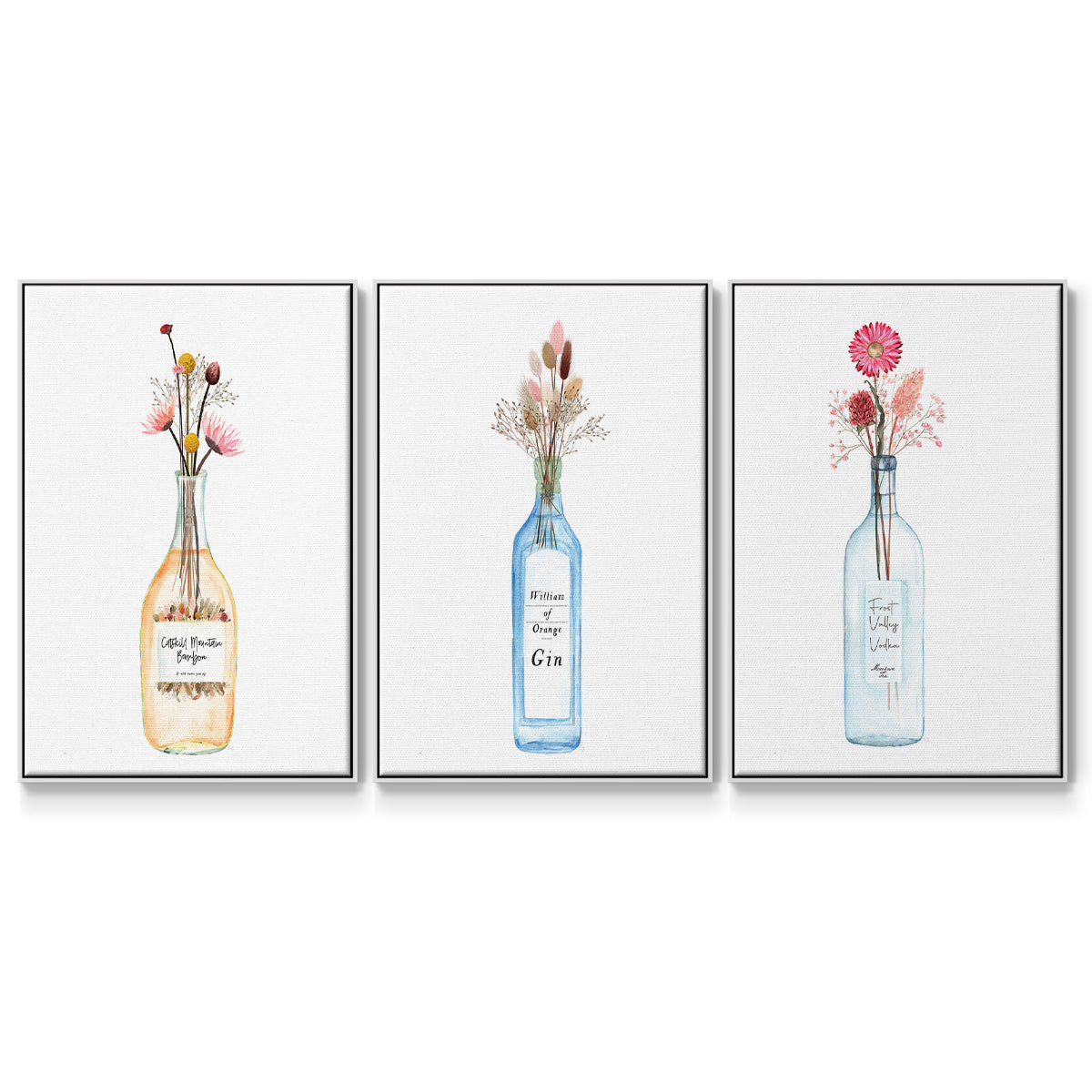 Frost Valley Vodka - Framed Premium Gallery Wrapped Canvas L Frame 3 Piece Set - Ready to Hang