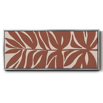 Terra Cotta Block Palms II - Floater Framed Canvas Print