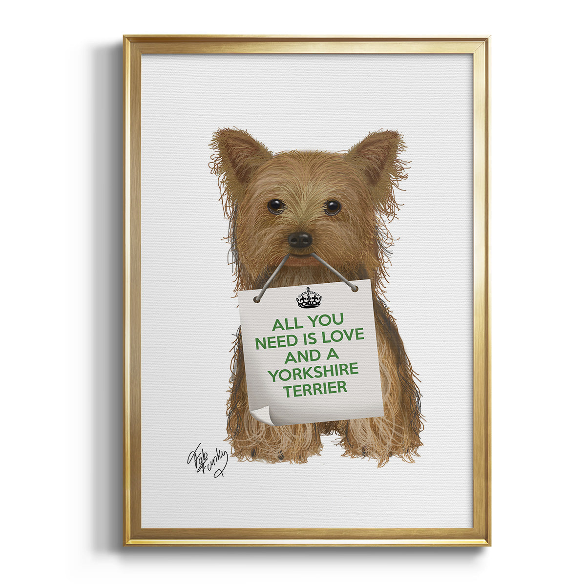 Love and Yorkshire Terrier - Modern Framed Canvas Print