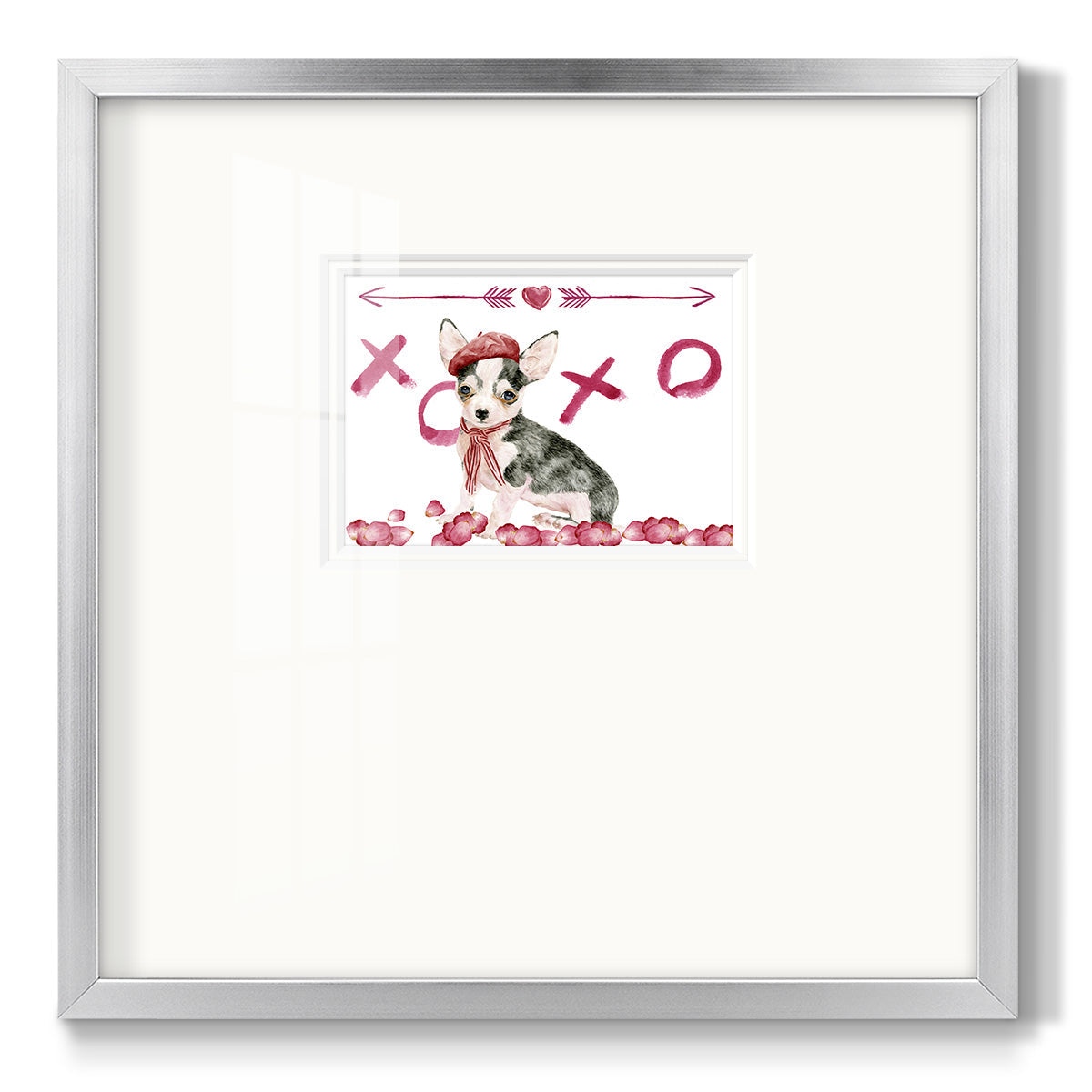 Puppy Valentine Collection A Premium Framed Print Double Matboard