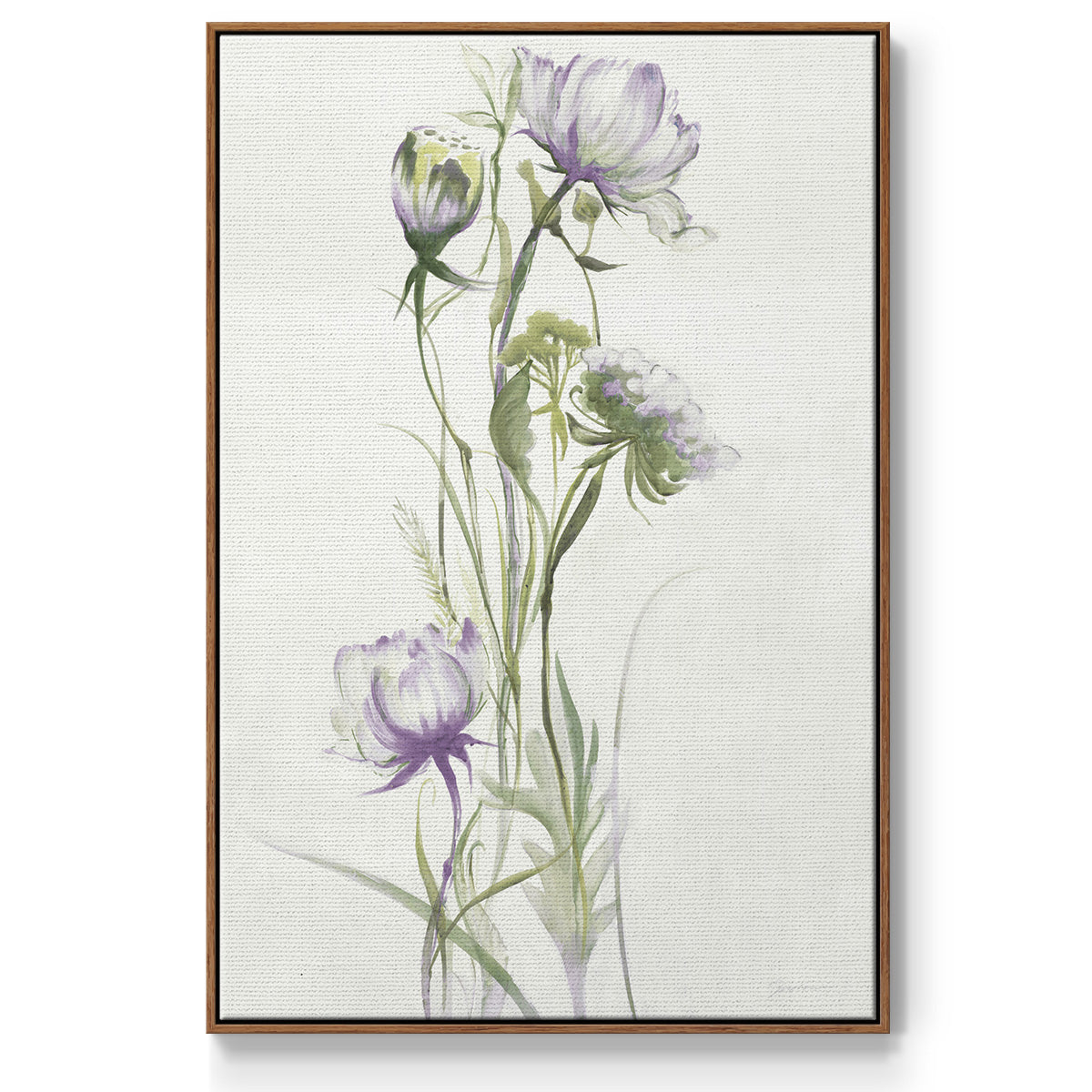 Late Summer Wildflowers I V30 - Framed Premium Gallery Wrapped Canvas L Frame - Ready to Hang