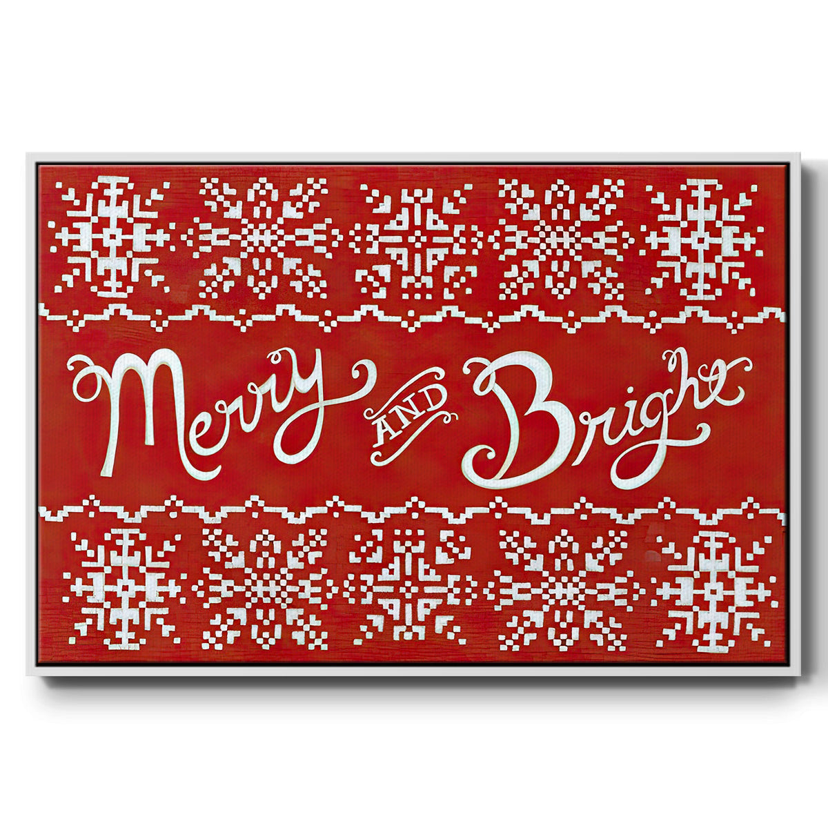 Fair Isle Snowflake I - Floater Framed Canvas Print