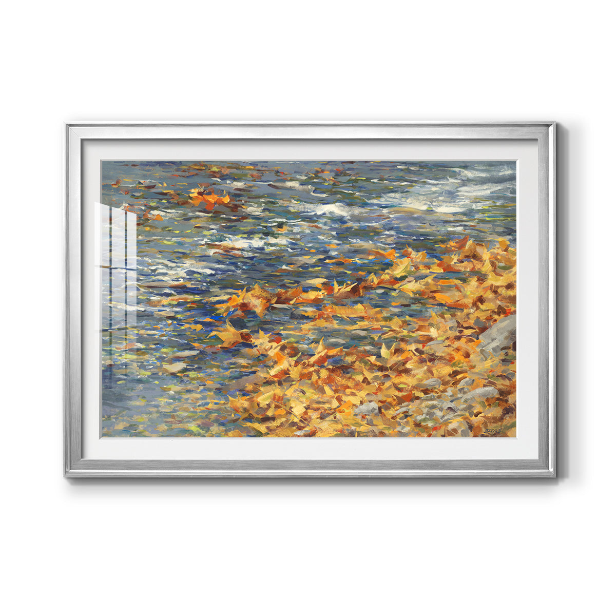 Autumn Creek - Modern Framed Art Print