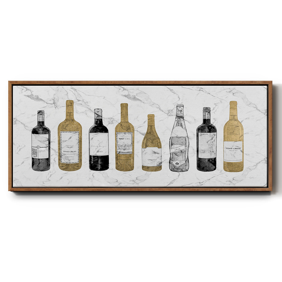 Glam Wine Bar - Floater Framed Canvas Print