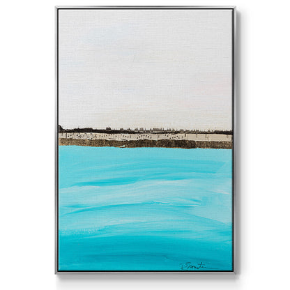Harmony in Turquiose - Floater Framed Canvas Print