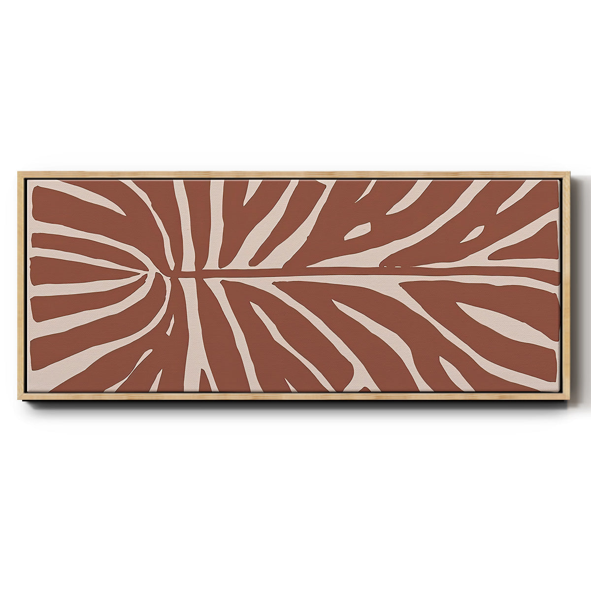 Terra Cotta Block Palms III - Floater Framed Canvas Print