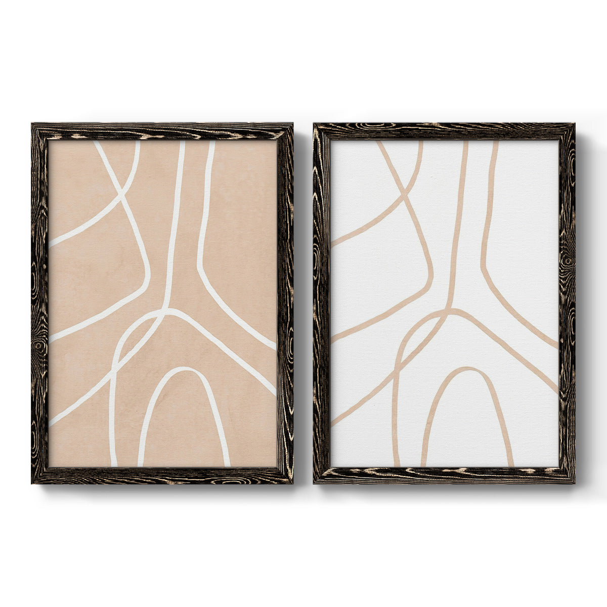 Clean Contour III - Barnwood Framed Canvas Set