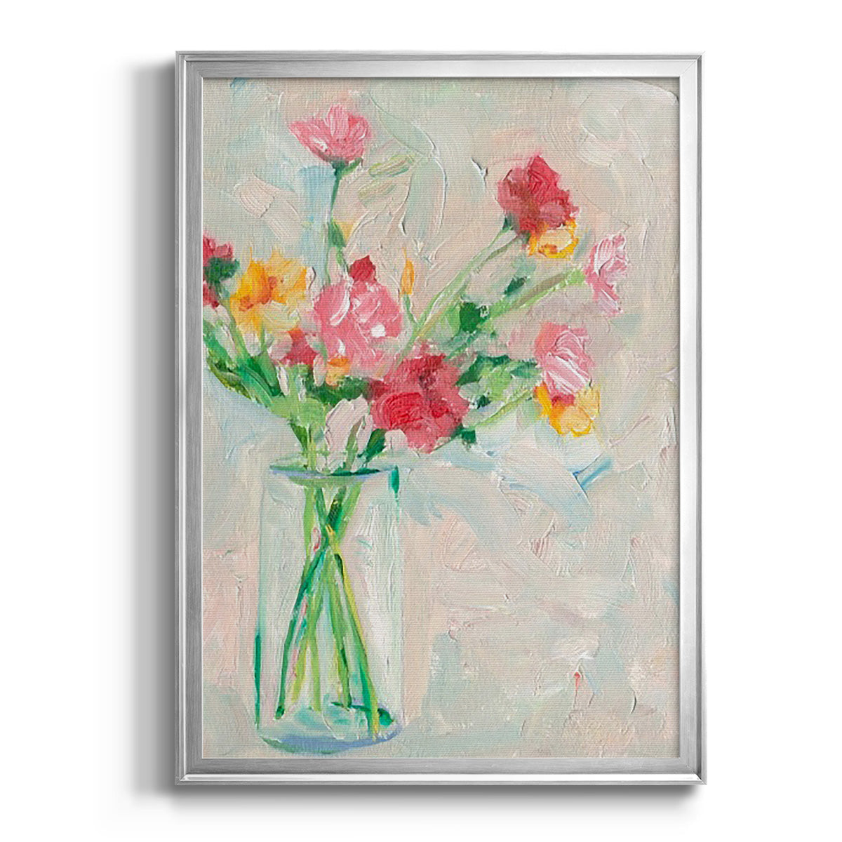 Painterly Soft Bouquet I - Modern Framed Canvas Print