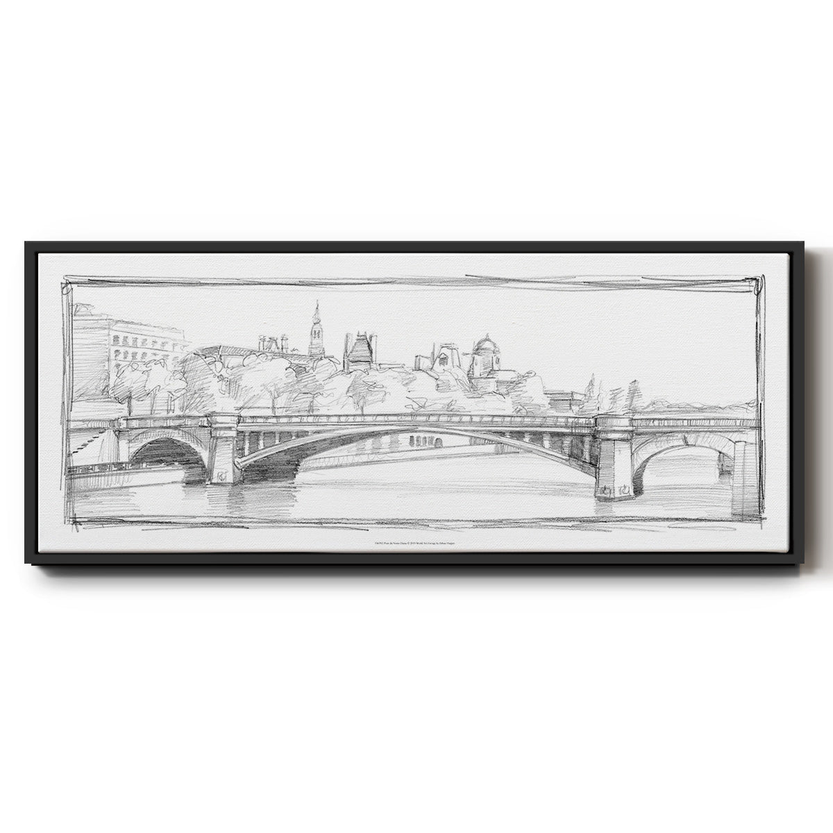Pont de Notre Dame - Floater Framed Canvas Print