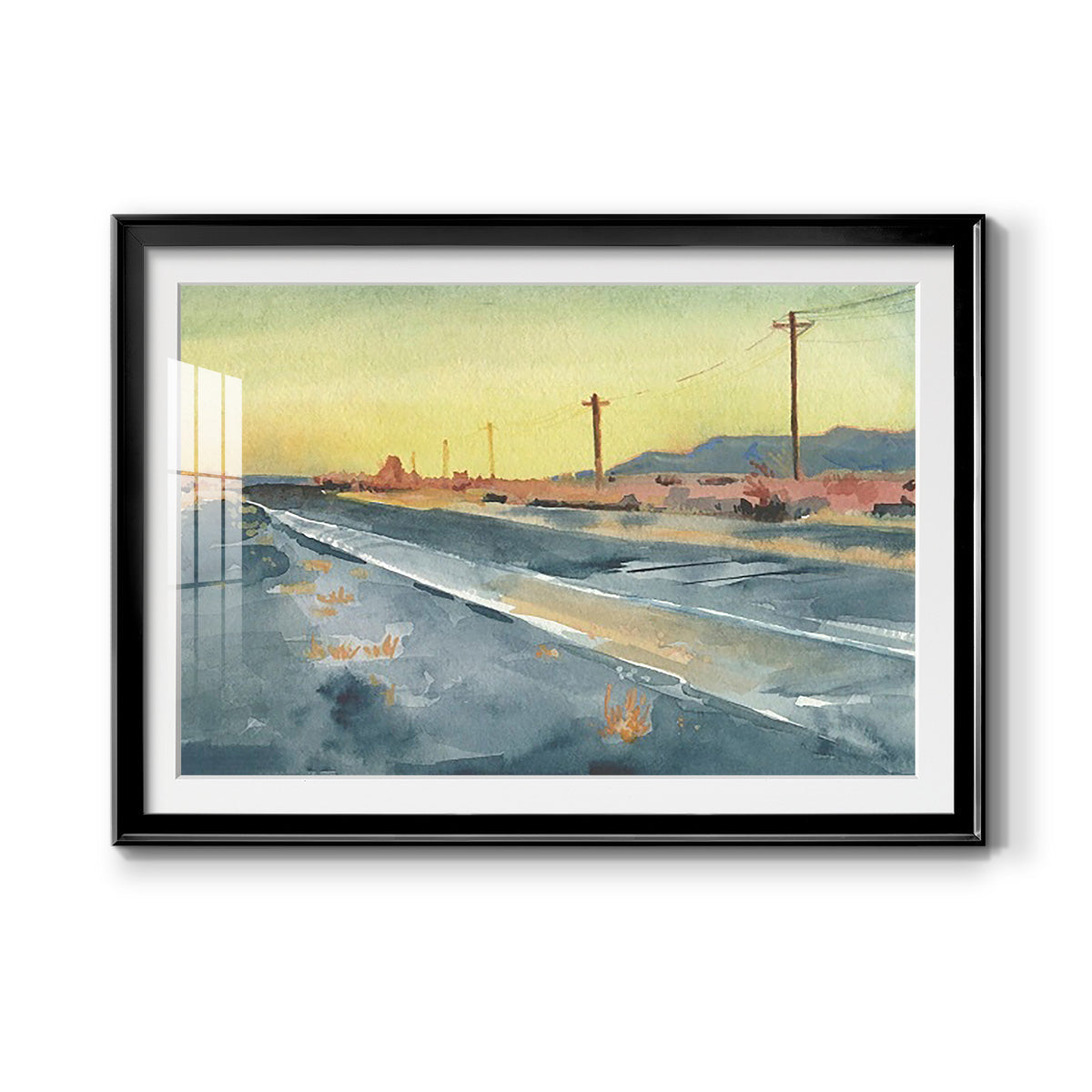 Deserted Highway I Premium Framed Print - Ready to Hang