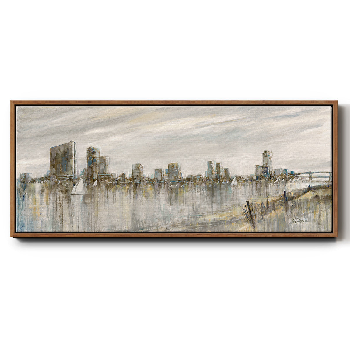 Skyline Sail - Floater Framed Canvas Print