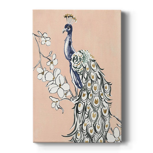 Peacock in Gold IV Premium Gallery Wrapped Canvas - Ready to Hang