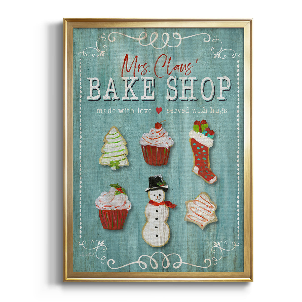 Mrs. Claus Bake Shop - Modern Framed Canvas Print