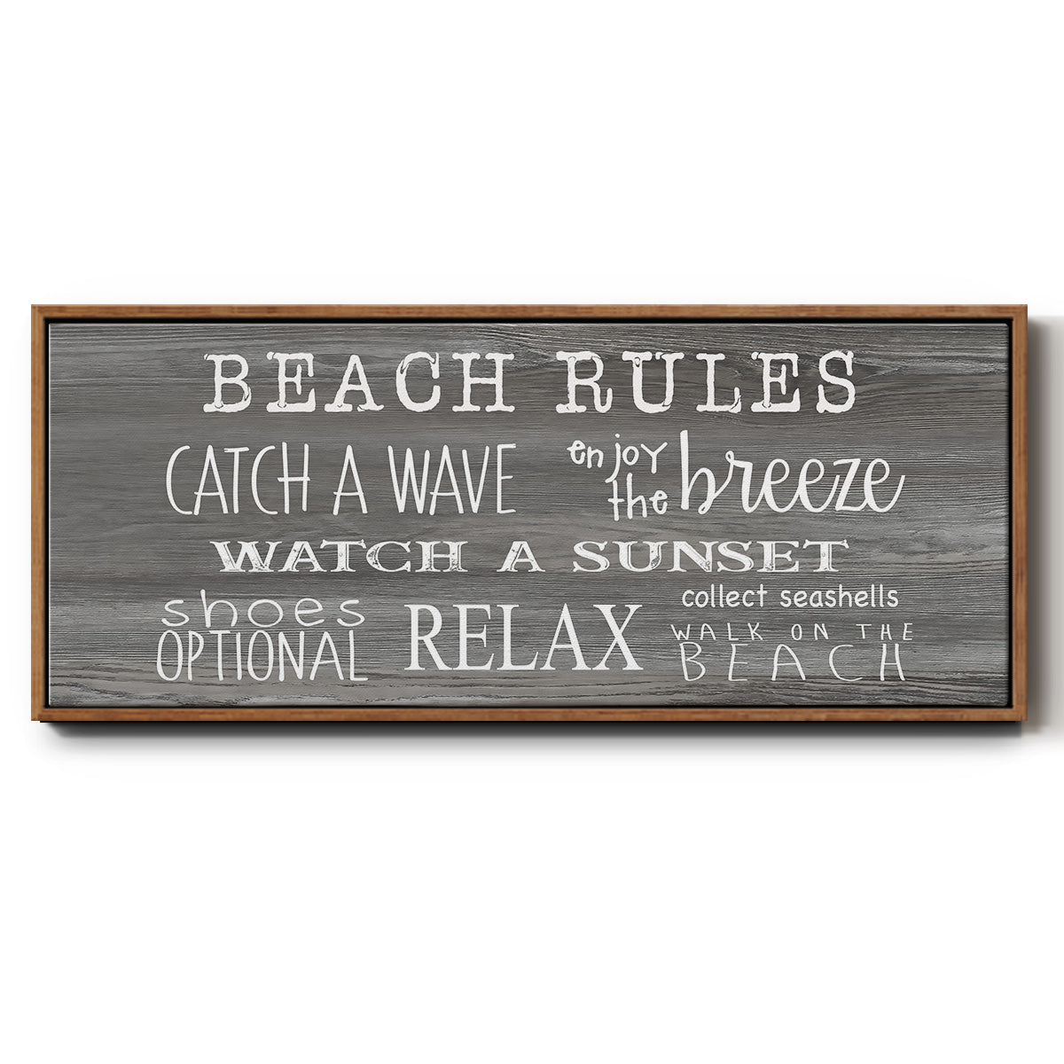 Beach Rules - Floater Framed Canvas Print