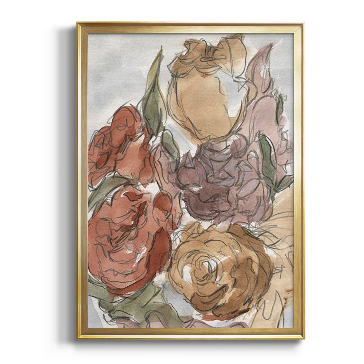 Cropped Floral Arrangement II - Modern Framed Canvas Print