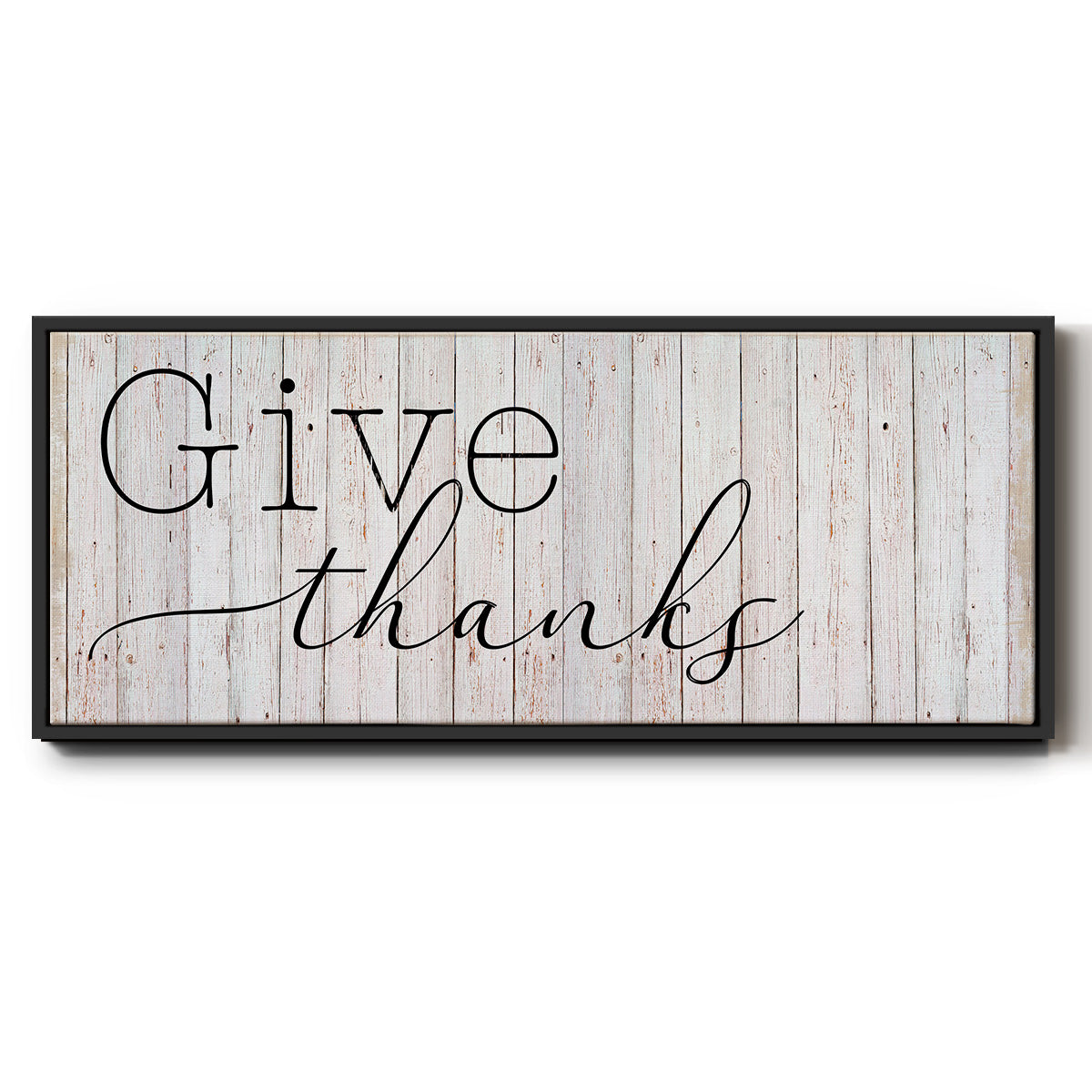 Give Thanks - Floater Framed Canvas Print
