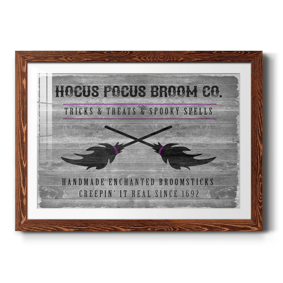 Hocus Pocus Broom Co. - Barnwood Framed Art Print