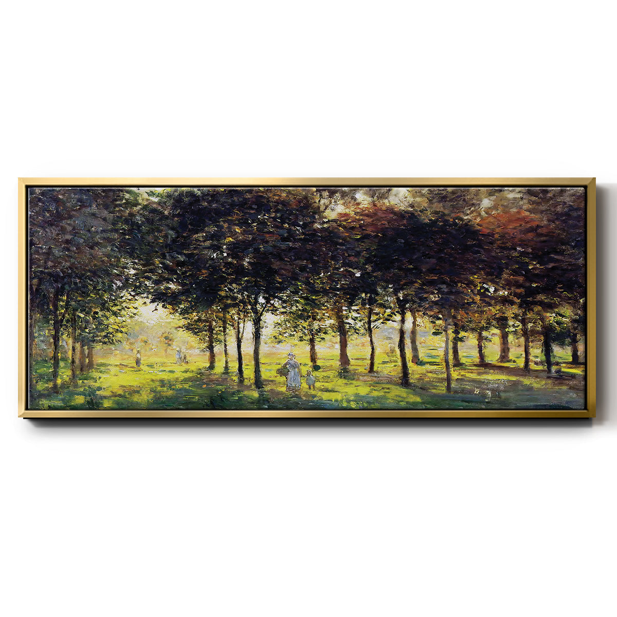 The Promenade at Argenteuil, Sunset, 1874 - Floater Framed Canvas Print