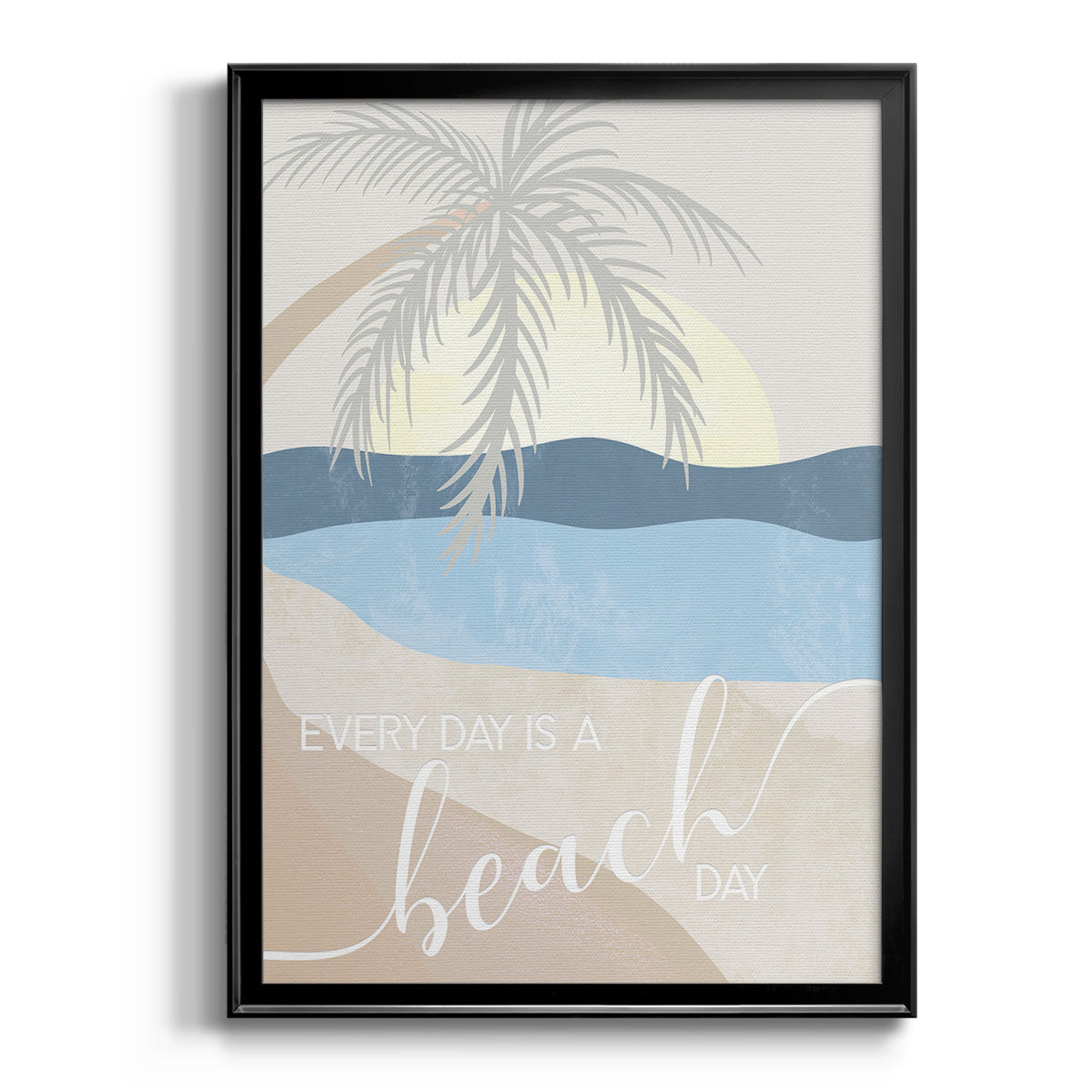 Beach Day - Modern Framed Canvas Print