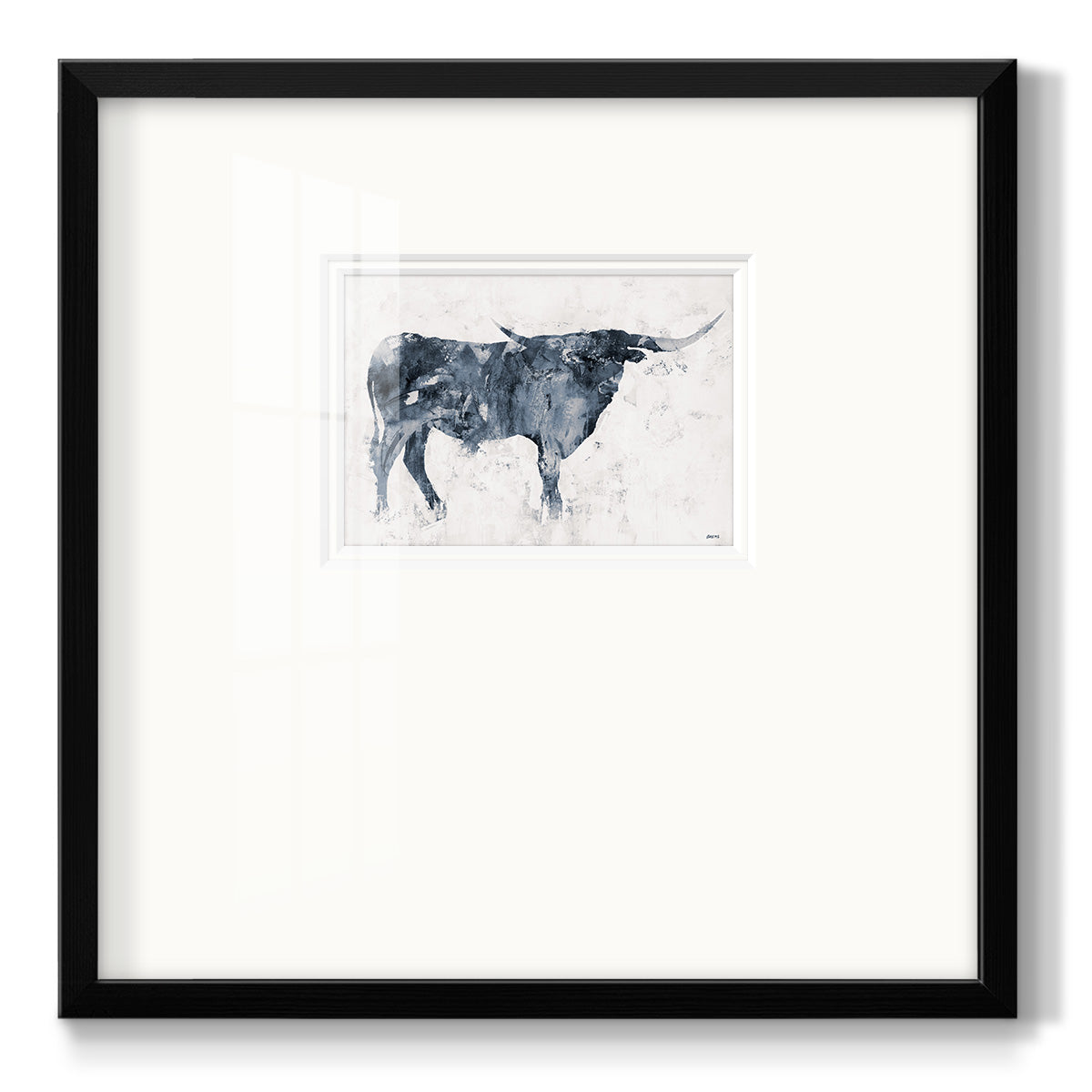 Long Horn Alt V2 - Double Matboard Framed Print