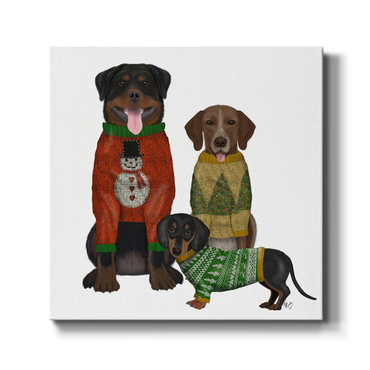 Christmas Des - Ugly Christmas Sweater Competition-Premium Gallery Wrapped Canvas - Ready to Hang