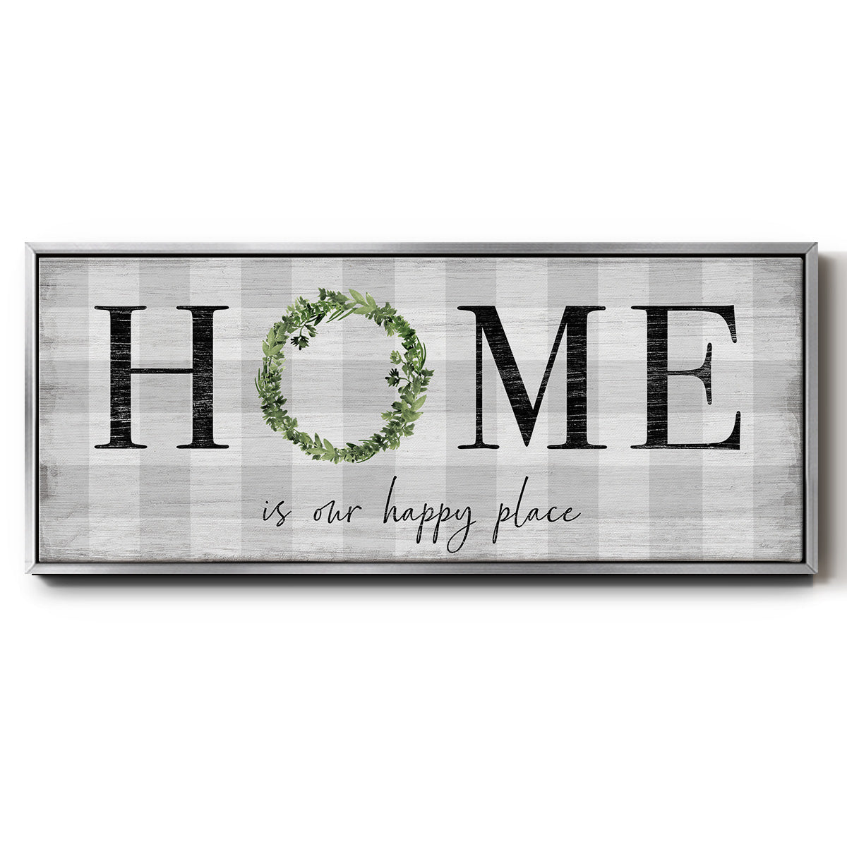 Home is Our Happy Place - Floater Framed Canvas Print