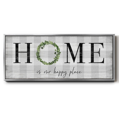 Home is Our Happy Place - Floater Framed Canvas Print