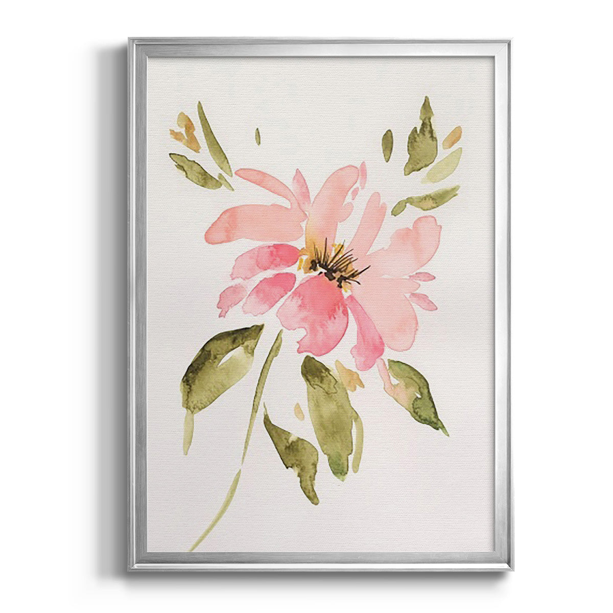 One Pink Bloom I - Modern Framed Canvas Print