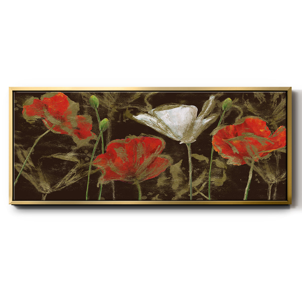 Golden Poppy - Floater Framed Canvas Print
