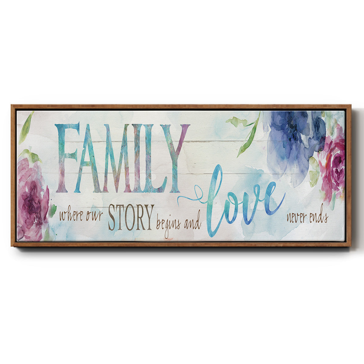 Family Love Story - Floater Framed Canvas Print