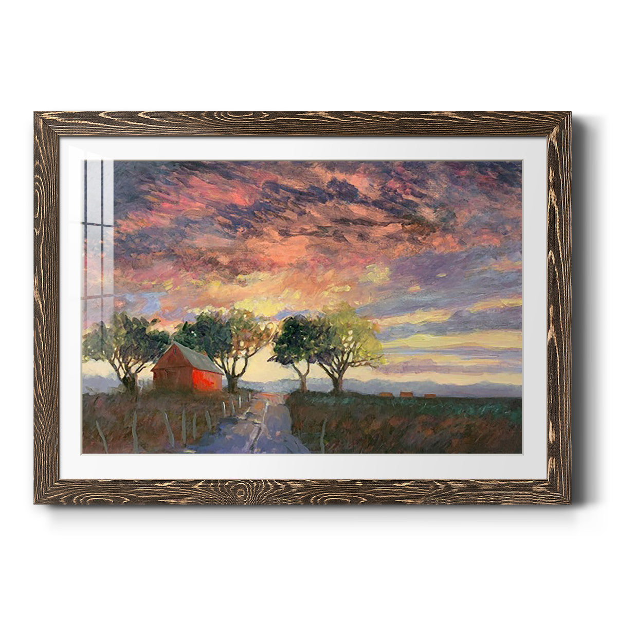 Fire in the Sky - Barnwood Framed Art Print